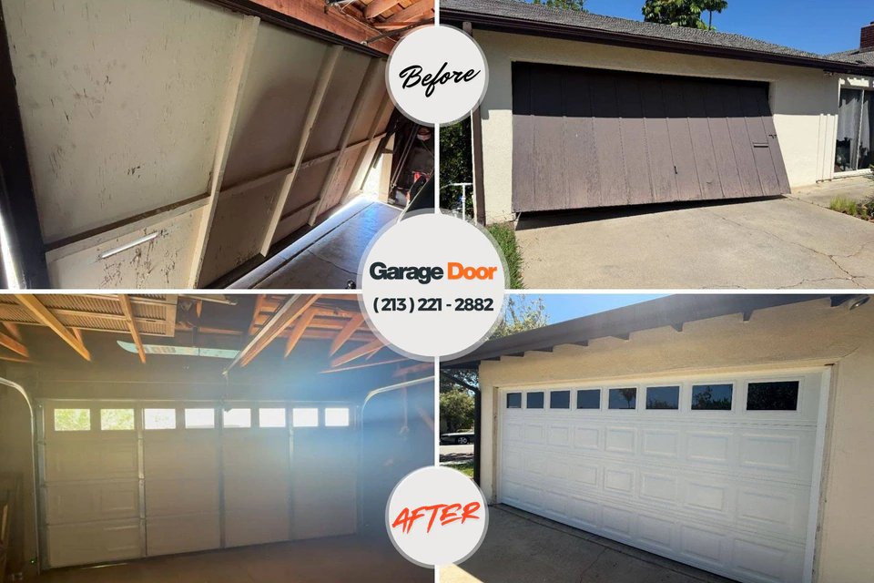 Before and after: garage door repair Vinco, PA